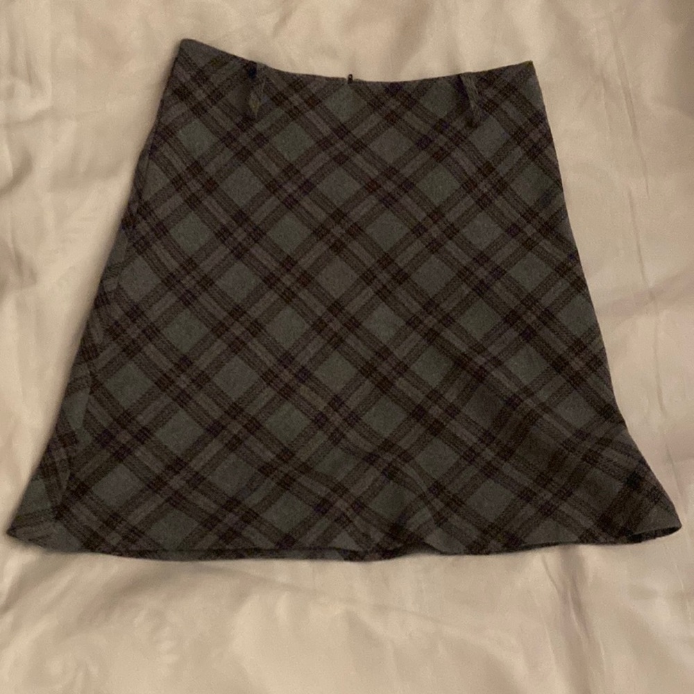 GUC wool poly blend mini plaid skirt.